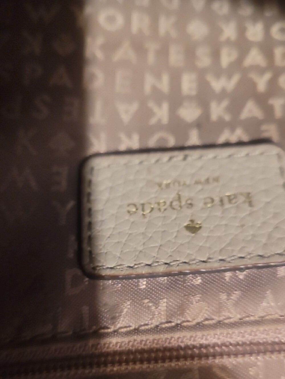 kate spade Pebbled Light Gray Leather Satchel with Top Handles - Picture 3 of 4